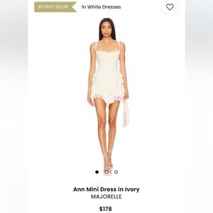 MAJORELLE Ann Mini Dress in Ivory